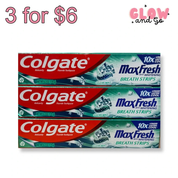 3/$6 !! - Colgate Max Fresh Whitening Anticavity Toothpaste Clean Mint, 6.3 Oz - Picture 1 of 4